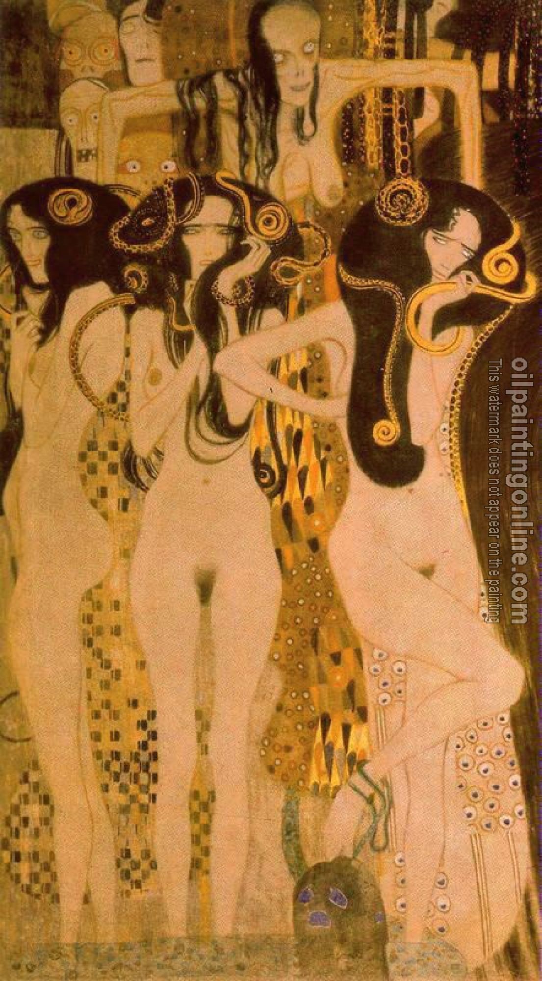 Klimt, Gustav - The Hostile Powers. Left part, detail